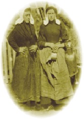 Photograph of two Normandy milk maids of the 1900's