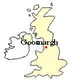 Map of Great Britain showing the location of Goosnargh, Lancashire