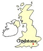 Map of Great Britain showing the location of Godstone, Surrey