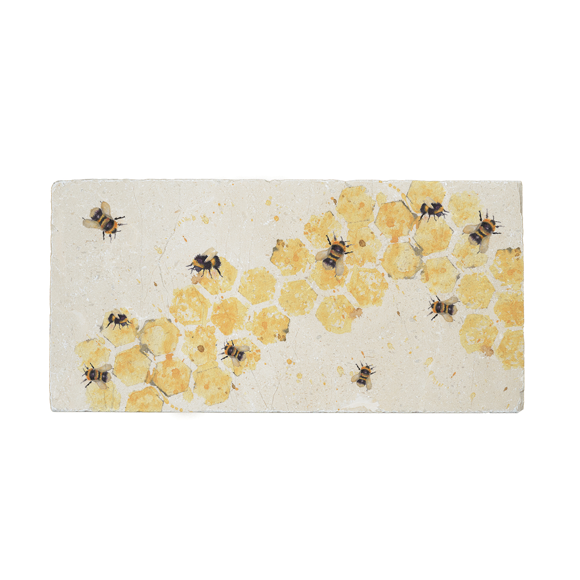 Marble cheese platter - Honeycomb Bees (rectangular)