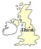 Map of Great Britain showing location of Thirsk, North Yorkshire