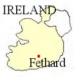 Map of Ireland showing location of Fethard, Tipperary