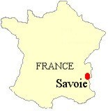 Map of France showing the location of Savoie