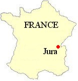 Map of France showing the location of the Jura