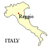 Map of Italy showing the location of Reggio