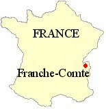 Map of France showing the location of the Franche-Comte