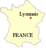 Map of France showing the location of the Lyonnais