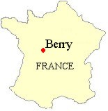Map of France showing the location of Berry