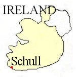 Map of Ireland showing the location of Schull, West Cork